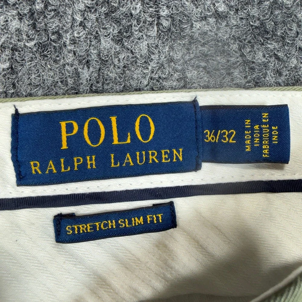 Polo Ralph Lauren Stretch Slim Fit Chino Pants Mens 36x32 Green Cotton Blend